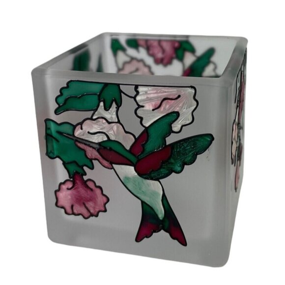 Vintage Joan Baker Designs Hummingbird Candle Holder 3” Hand Painted Flowers - Picture 3 of 10